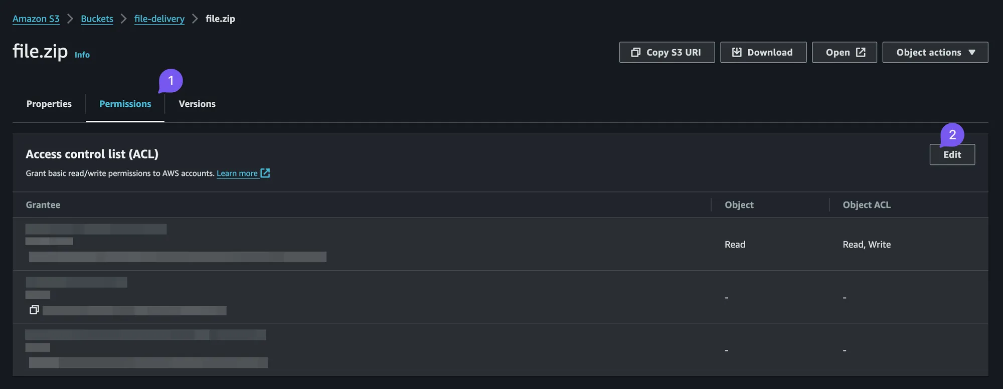 Bucket public access settings step 2