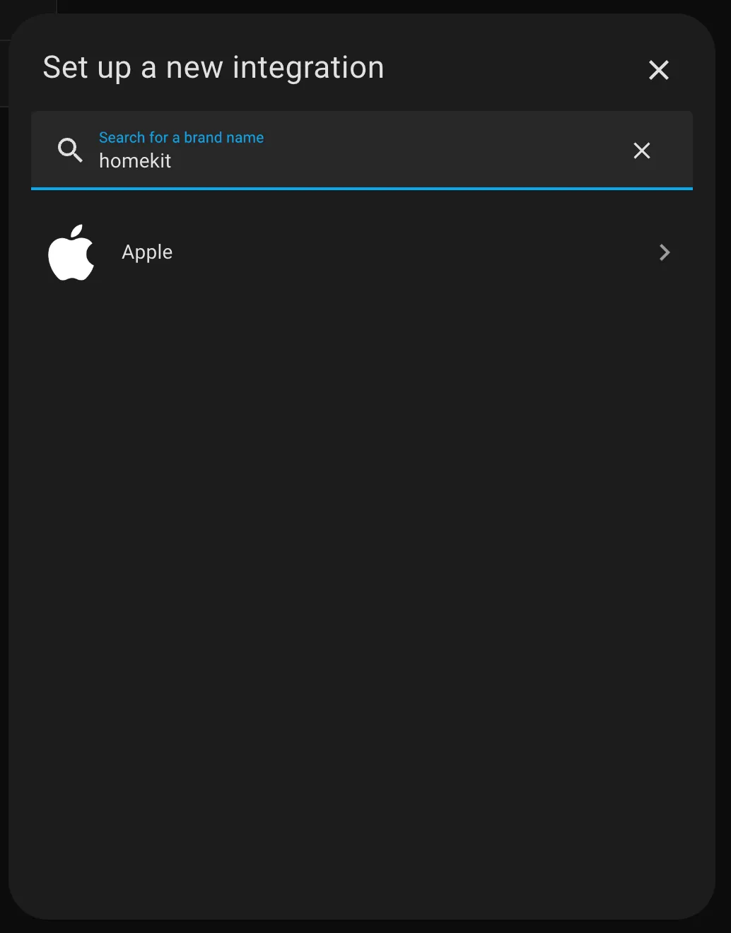 HomeKit Bridge Integration step 1